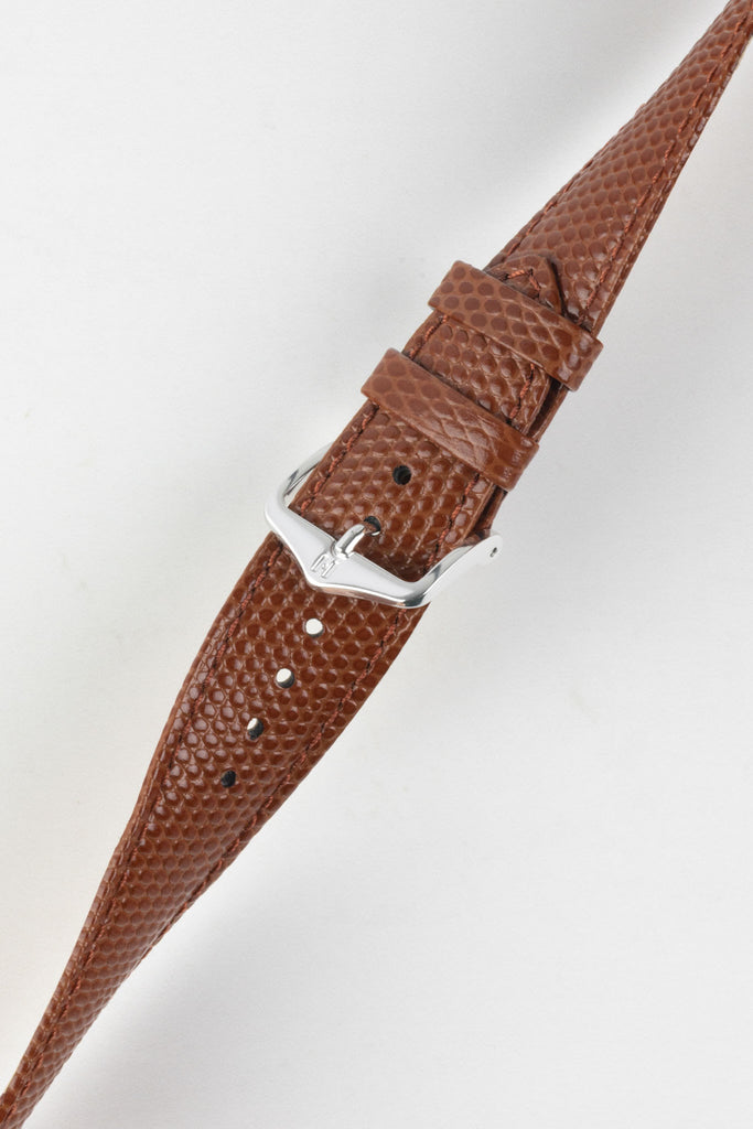 gold brown lizard grain watch strap