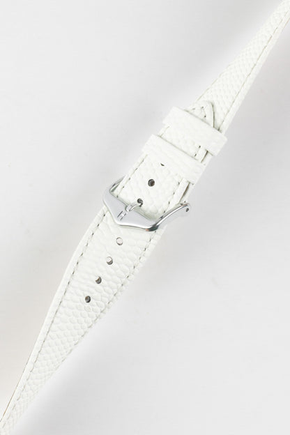 Hirsch RAINBOW Lizard Embossed Leather Watch Strap in WHITE
