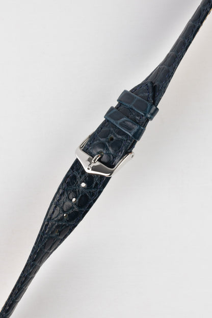 Hirsch REGENT Genuine Alligator Leather Watch Strap in BLUE