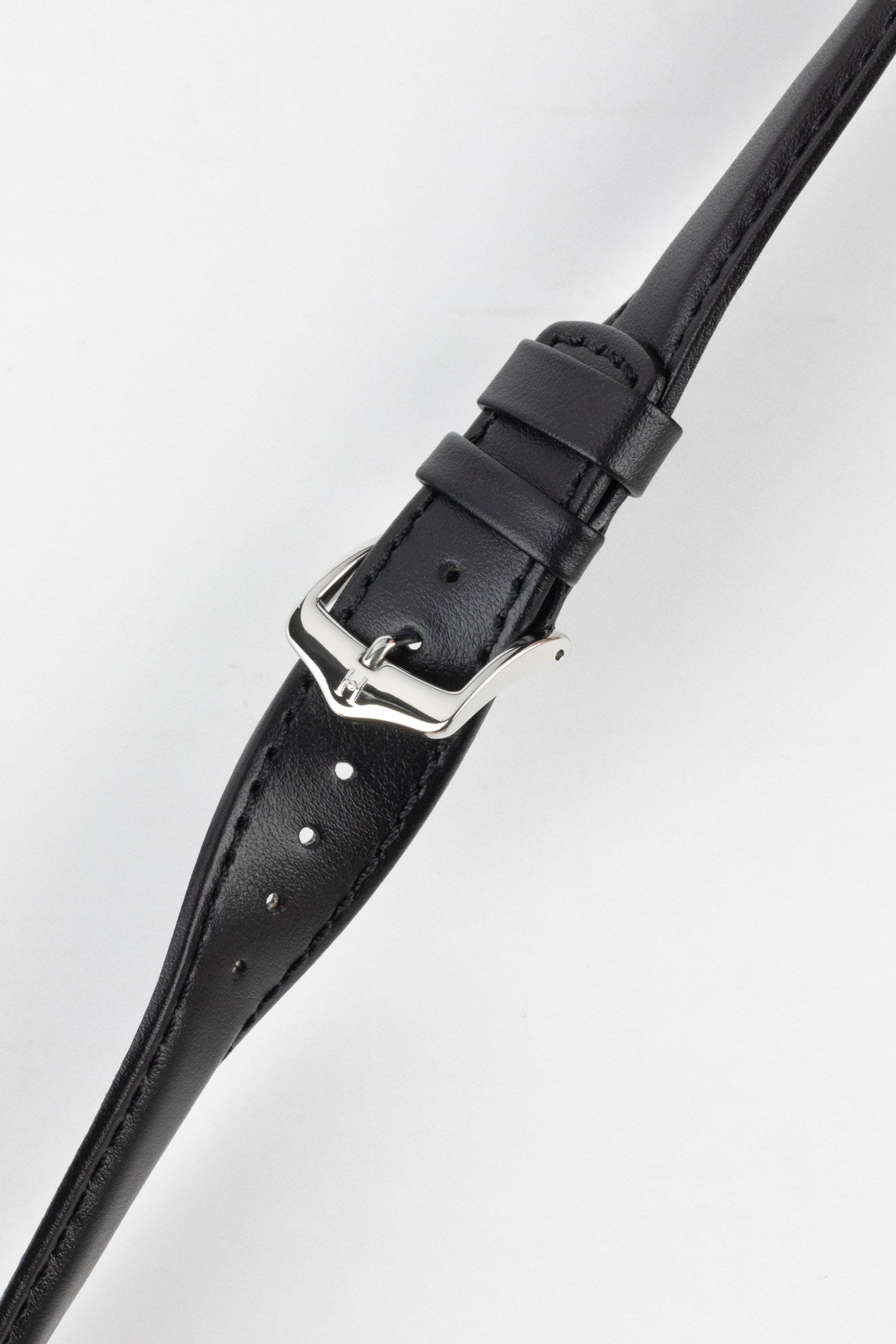 Hirsch RUNNER Water-Resistant Calf Leather Watch Strap in BLACK