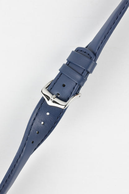 Hirsch RUNNER Water-Resistant Calf Leather Watch Strap in BLUE