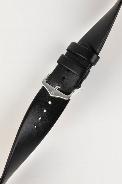 Hirsch SCANDIC Calf Leather Watch Strap in BLACK