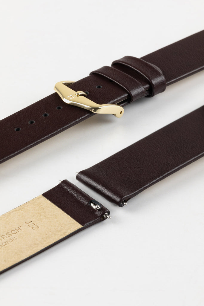Hirsch Scandic Calf Leather Watch Strap - Brown
