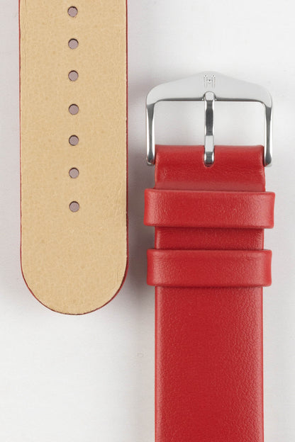 Hirsch SCANDIC Calf Leather Watch Strap in RED