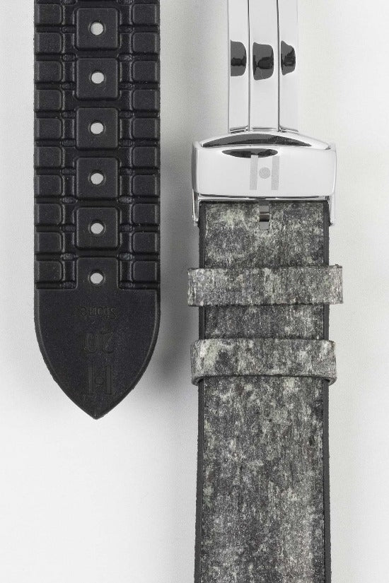 Hirsch STONE Split Shale Rock Effect Performance Watch Strap in Grey/Black