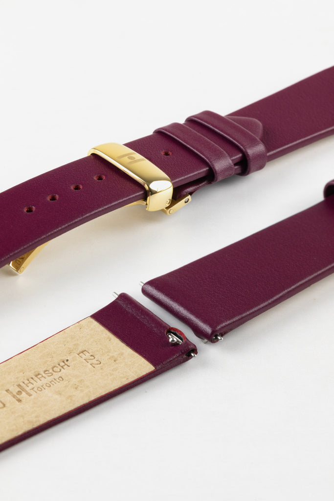 dark purple leather watch strap 