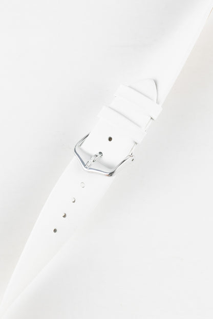 Hirsch TORONTO Quick-Release Fine-Grained Leather Watch Strap in WHITE