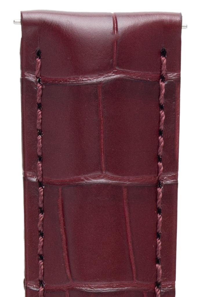  alligator watch strap burgundy