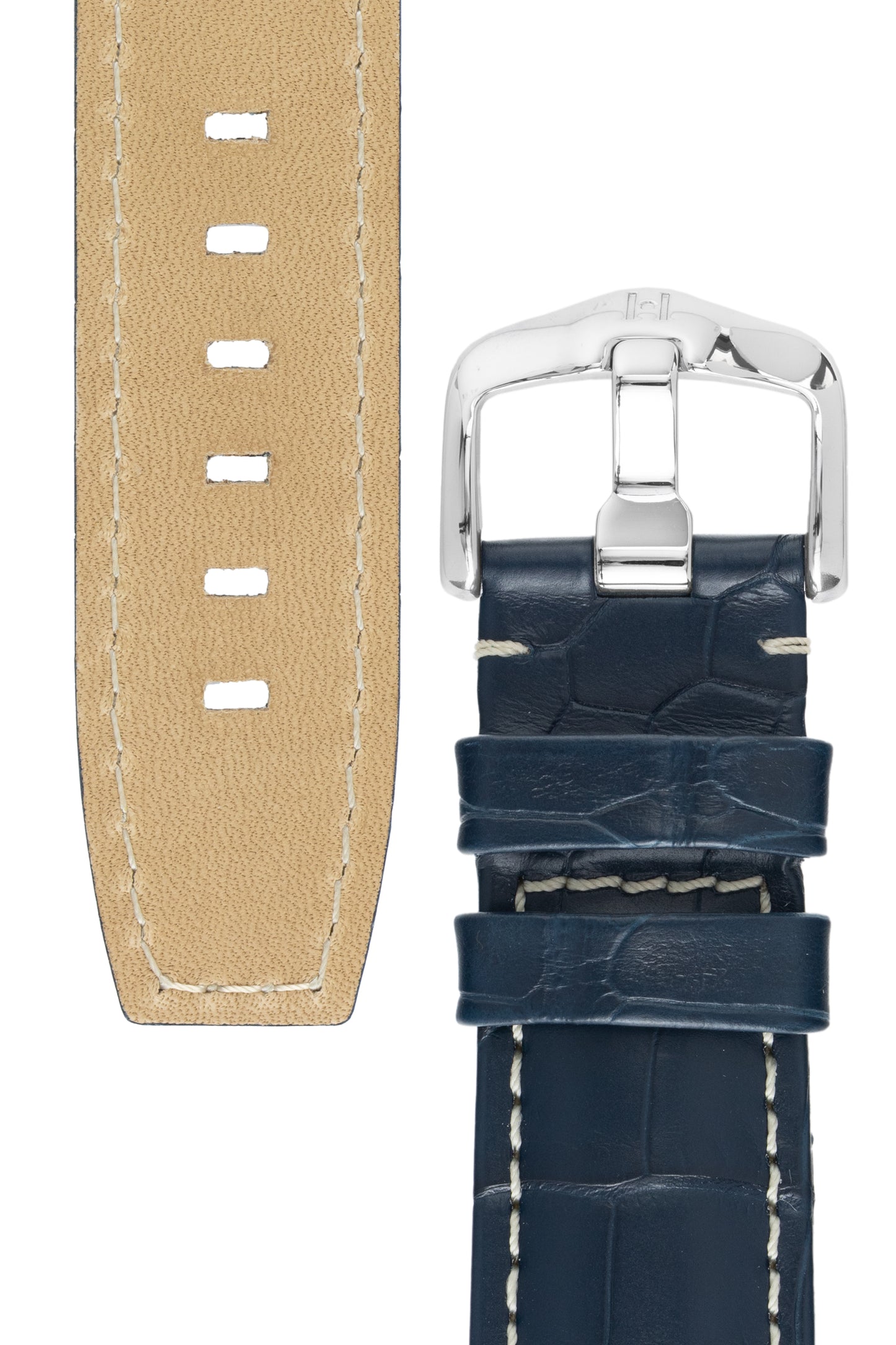 blue alligator leather strap 