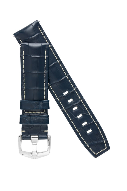 blue alligator leather strap 