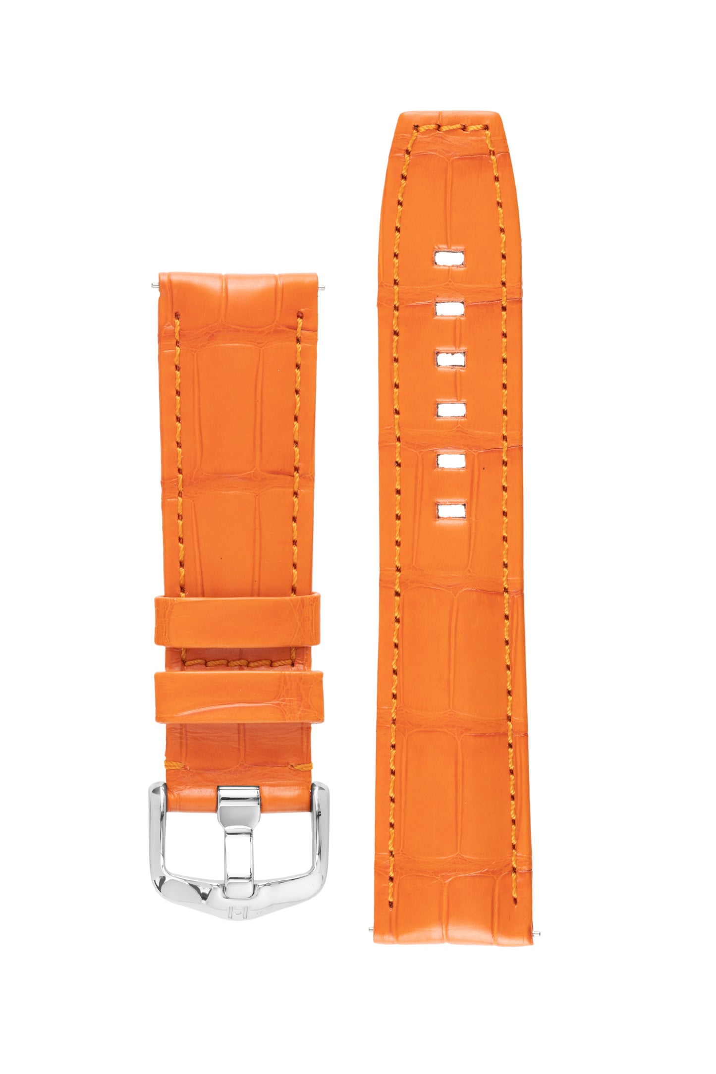 orange alligator watch strap