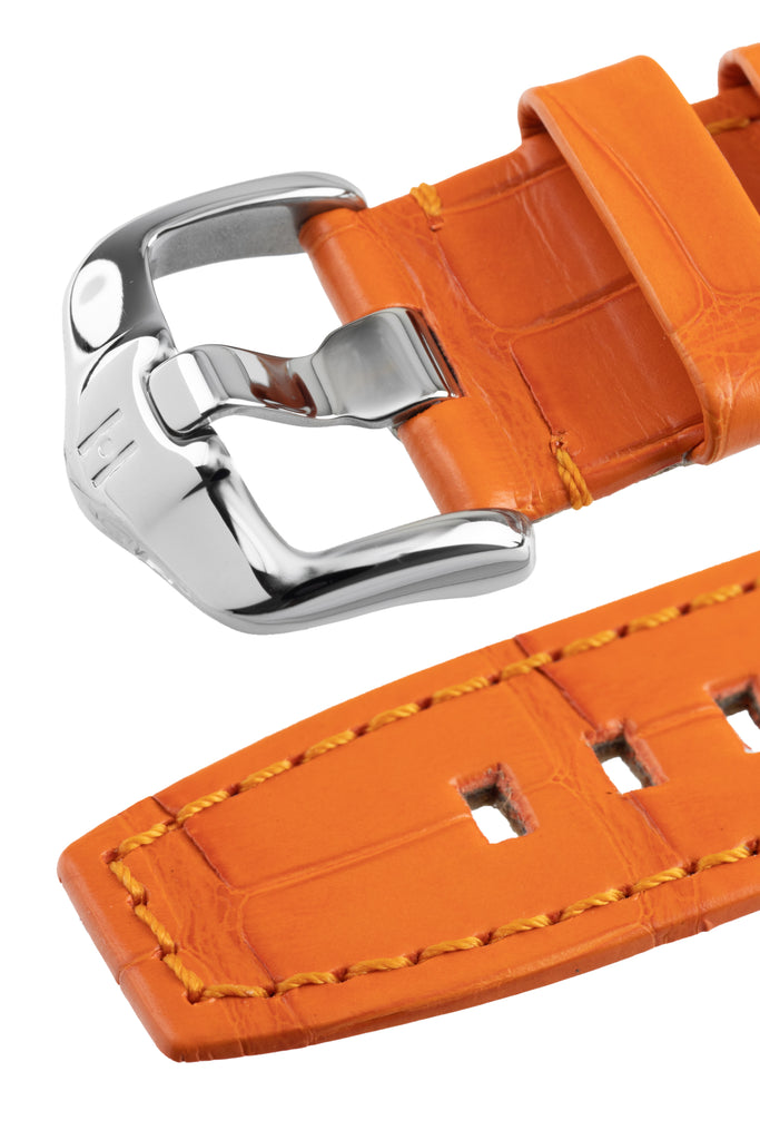 orange alligator watch strap