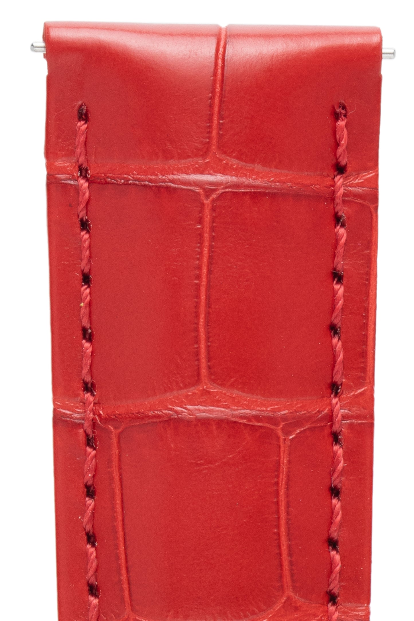 alligator watch strap red