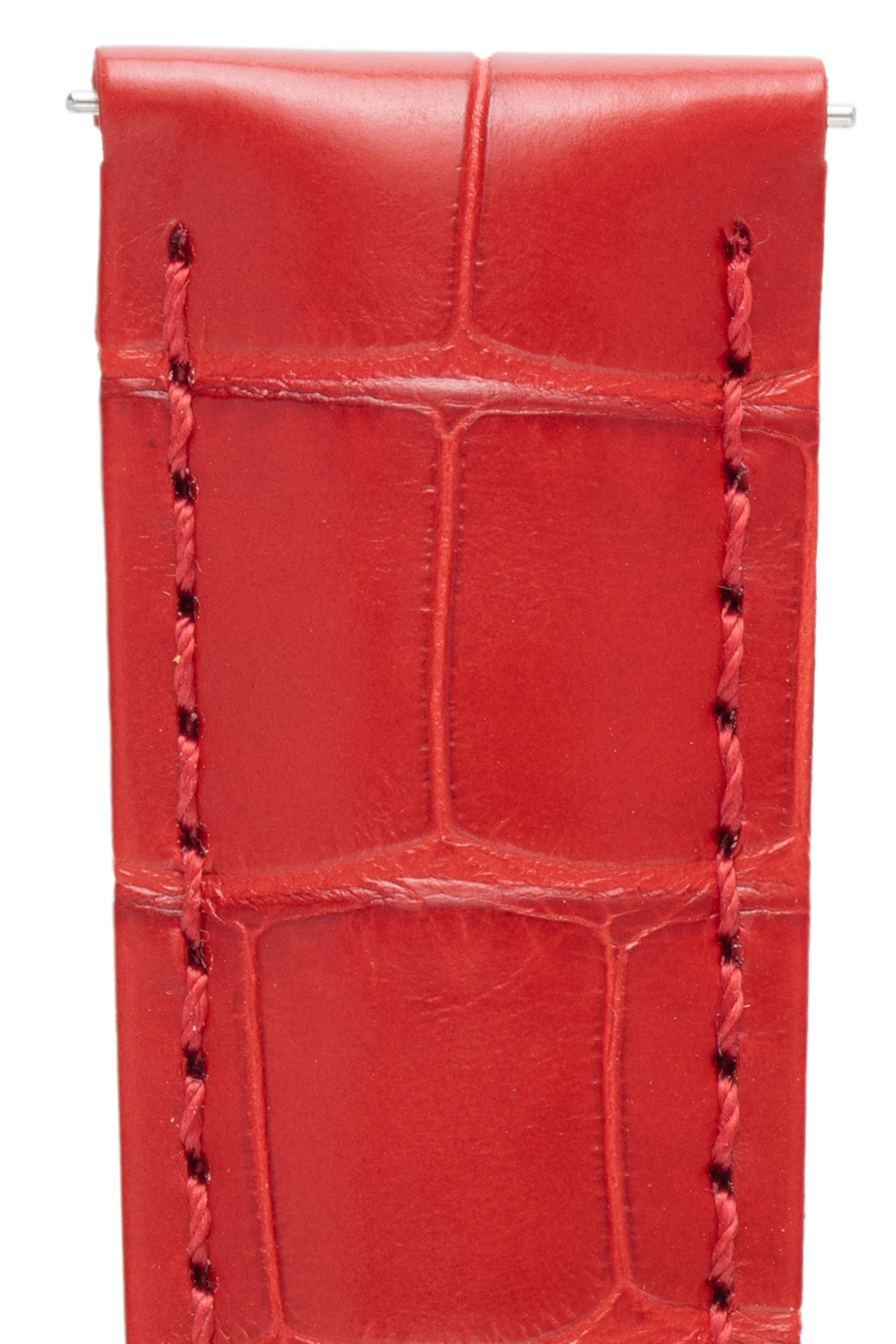 alligator watch strap red