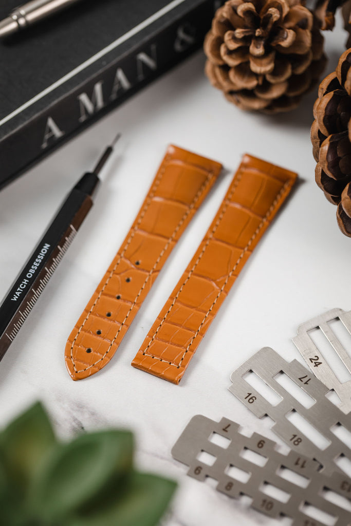 honey alligator watch strap