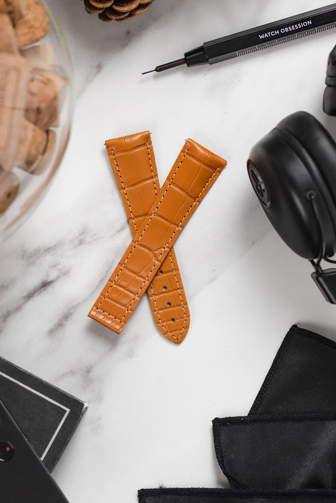 honey alligator watch strap 