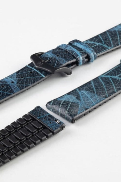 Hirsch Leaf in Blue & Black | Vegan Watch Strap | Hirsch Straps