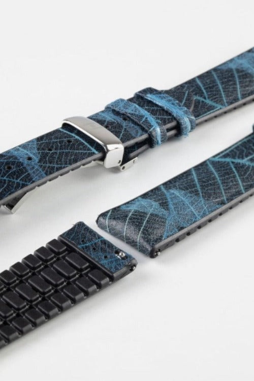 Hirsch Leaf in Blue & Black | Vegan Watch Strap | Hirsch Straps