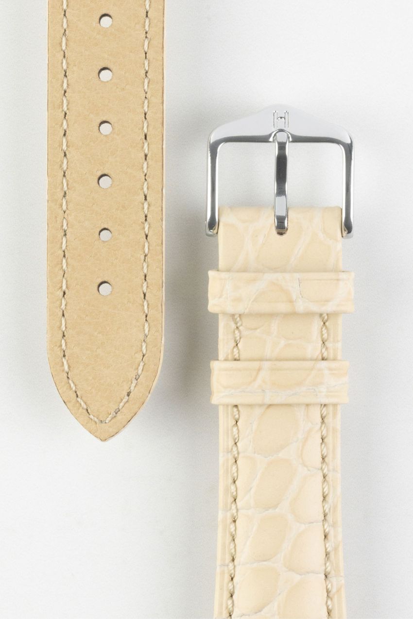 beige leather watch strap