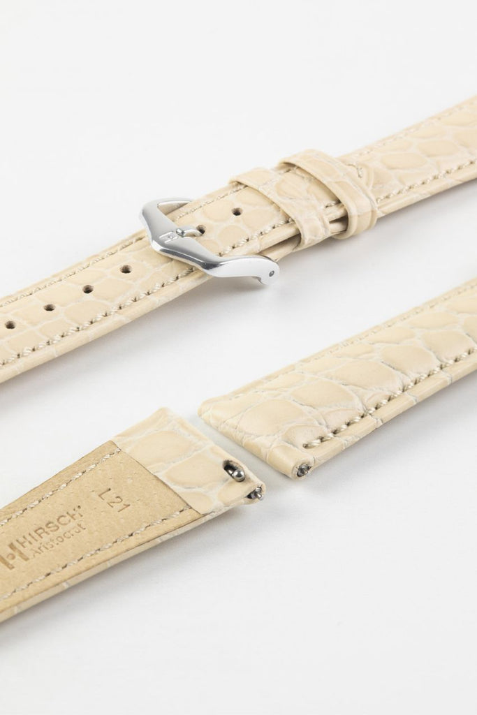 beige leather watch strap