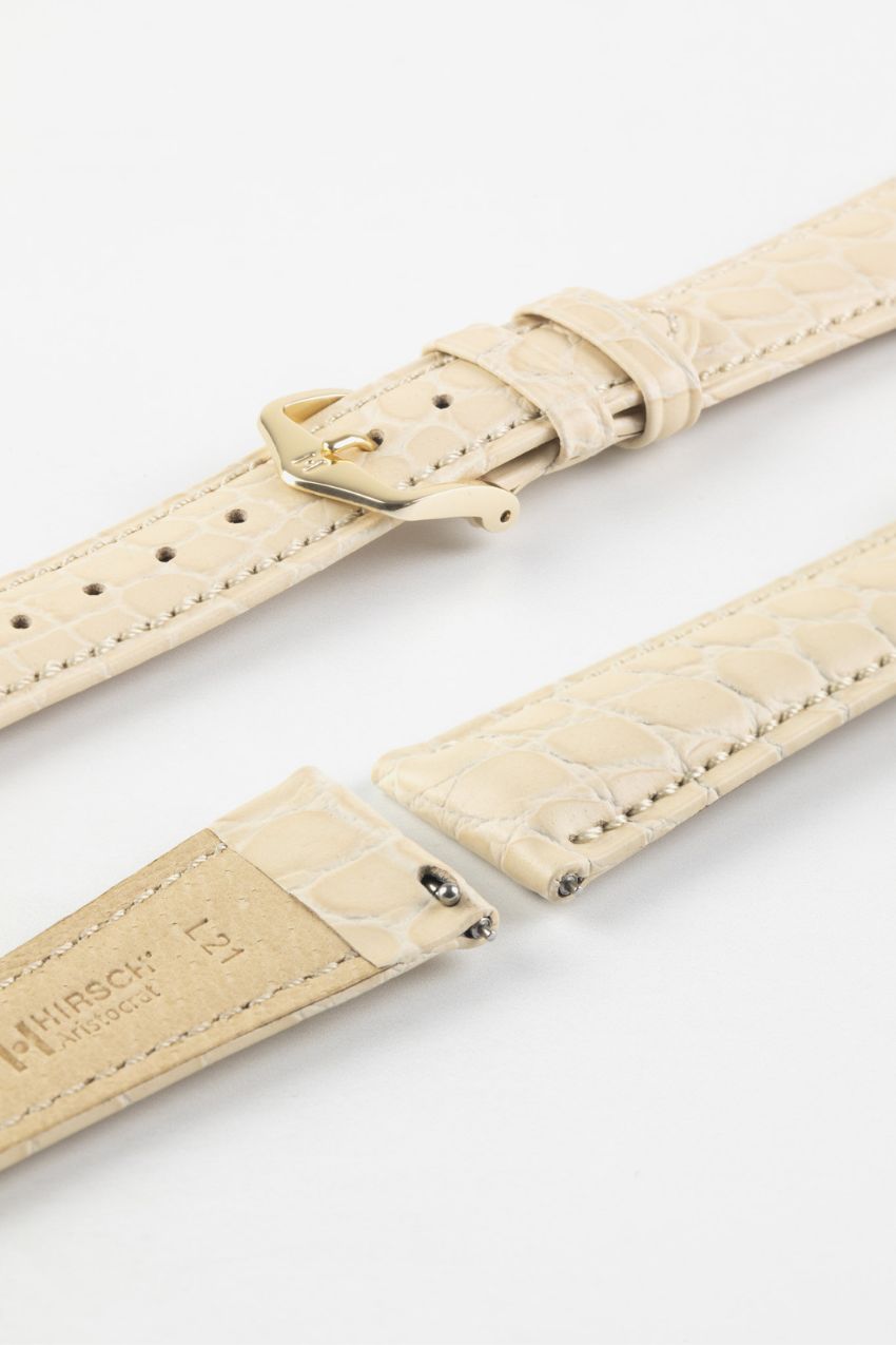 beige leather watch strap