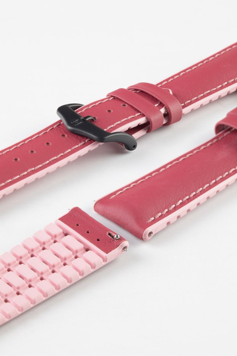 pink leather watch band 