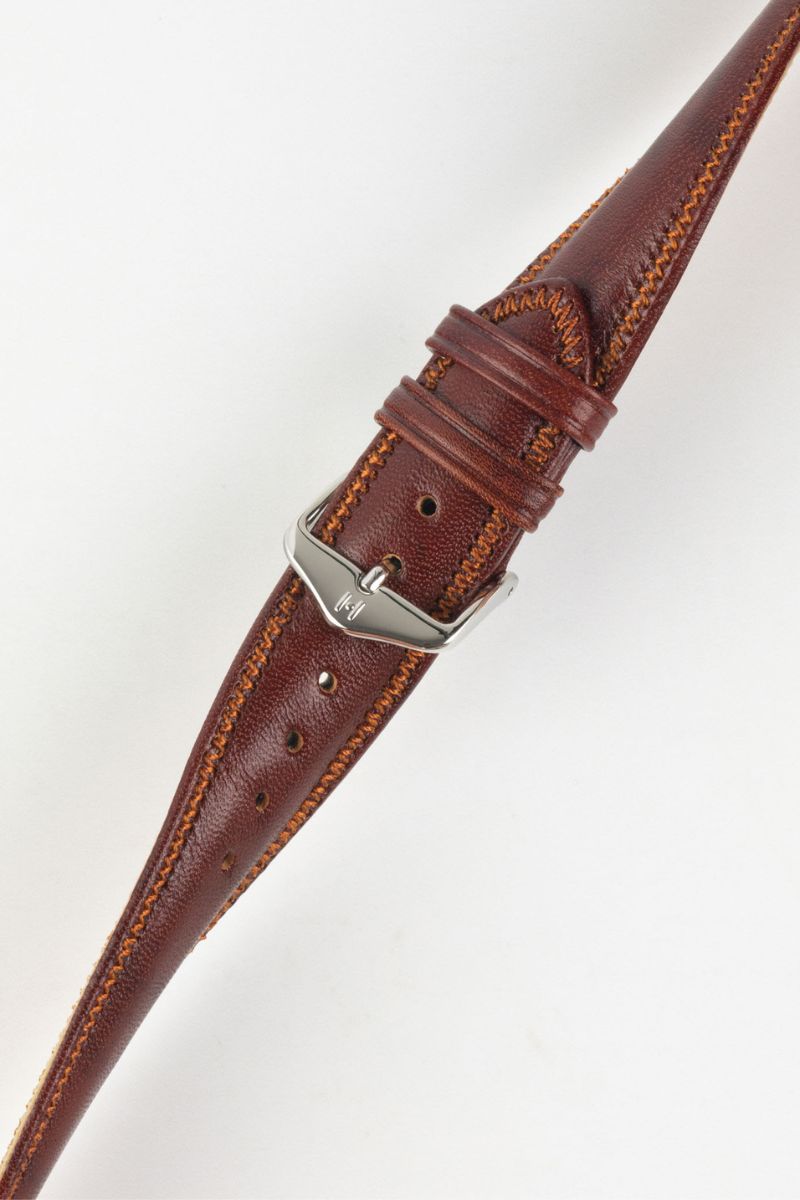 Hirsch ASCOT English Leather Watch Strap in GOLD BROWN